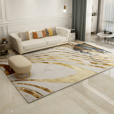 พรม MJhomedesigns 19768 Series ขนาด 160 x 230 ซม. ขาว-ทอง_4